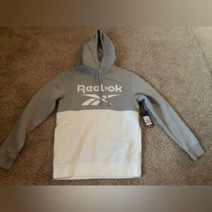 Reebok Men Gray and White Hoodie size s